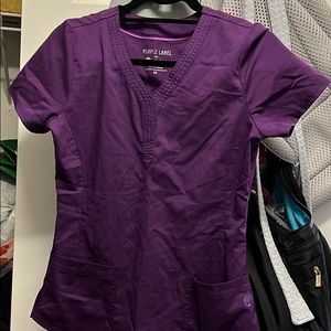 Healing hands purple label scrub top, color eggplant